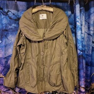 Zizzi Khaki Utility Jacket with Button Detail